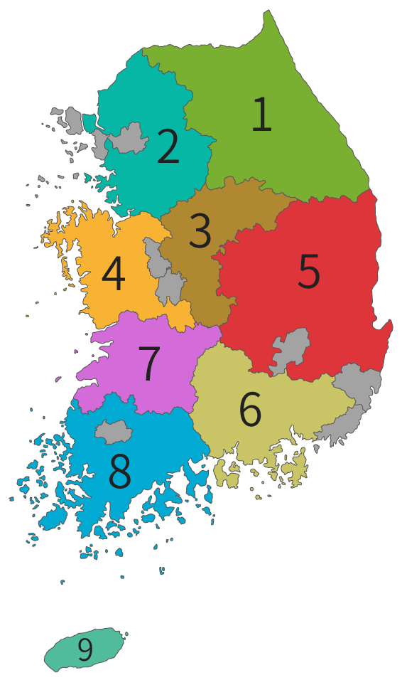 South Korean Provinces Map